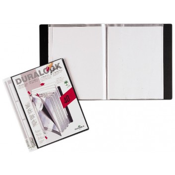  DURABLE Sichtbuch DURALOOK PLUS; schwarz; 10 Sichthüllen; mit Rückenschild & Sichttasche am Deckel 