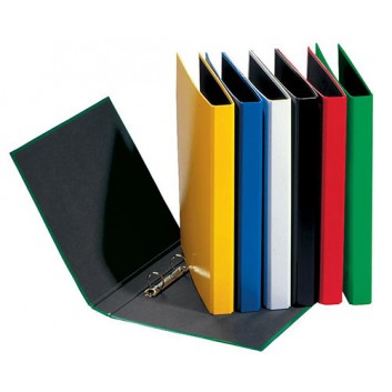  PAGNA Ringbuch Basic; für DIN A4; farbig sortiert; 35 mm; 2 Ringe; Ø 25 mm; ohne Blattniederhalter; ca. 200 Blatt; Pappe, Einband glanzkaschiert 