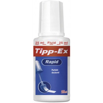  Tipp-Ex Korrekturfluid Rapid; 25 ml; schnell trocknend; mit Auftragsschwämmchen; weiß 