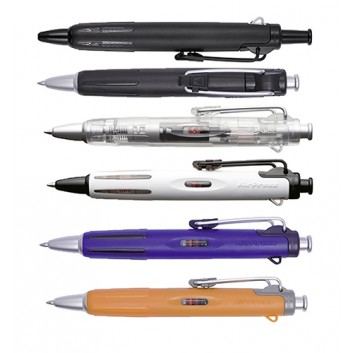 TOMBOW Air Press Pen Kugelschreiber; verschiedene Farbstellungen; schwarz; F; gummierte Griffzone; extrem dehnbarer Metallclip 