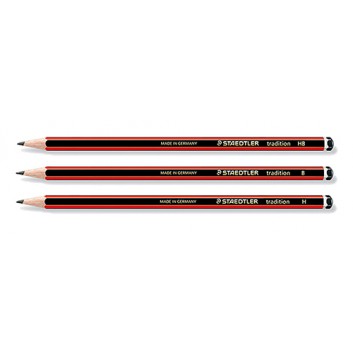  STAEDTLER Tradition	 Bleistift; B-H; schwarz-rot; Sechskantschaft; ohne Radierer 