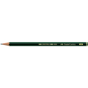  Faber-Castell CASTELL® 9000 Bleistift; 2B; dunkelgrün; Sechskantschaft, gespitzt; ohne Radierer; zum Schreiben, Zeichnen und Skizzieren 