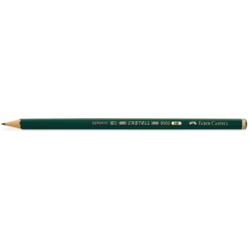  Faber-Castell CASTELL® 9000 Bleistift; 2H; dunkelgrün; Sechskantschaft, gespitzt; ohne Radierer; zum Schreiben, Zeichnen und Skizzieren 