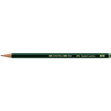  Faber-Castell CASTELL® 9000 Bleistift; 4B; dunkelgrün; Sechskantschaft, gespitzt; ohne Radierer; zum Schreiben, Zeichnen und Skizzieren 