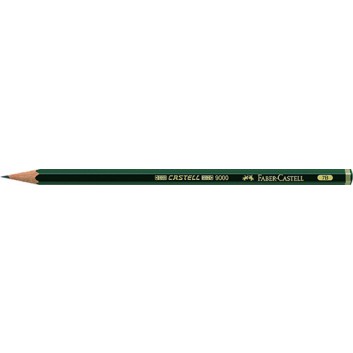  Faber-Castell CASTELL® 9000 Bleistift; 7B; dunkelgrün; Sechskantschaft, gespitzt; ohne Radierer; zum Schreiben, Zeichnen und Skizzieren 