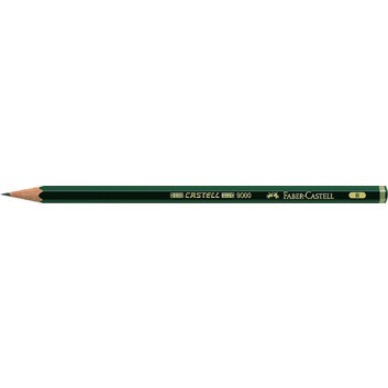  Faber-Castell CASTELL® 9000 Bleistift; B; dunkelgrün; Sechskantschaft, gespitzt; ohne Radierer; zum Schreiben, Zeichnen und Skizzieren 