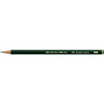  Faber-Castell CASTELL® 9000 Bleistift; F; dunkelgrün; Sechskantschaft, gespitzt; ohne Radierer; zum Schreiben, Zeichnen und Skizzieren 