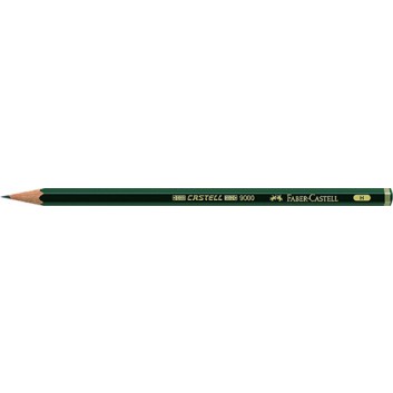  Faber-Castell CASTELL® 9000 Bleistift; H; dunkelgrün; Sechskantschaft, gespitzt; ohne Radierer; zum Schreiben, Zeichnen und Skizzieren 