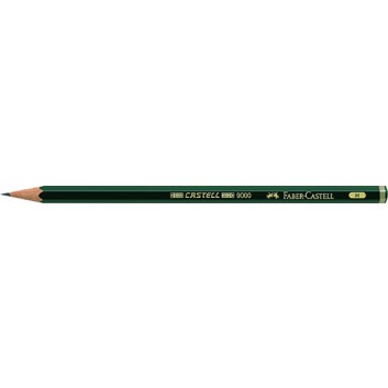  Faber-Castell CASTELL® 9000 Bleistift; H; dunkelgrün; Sechskantschaft, gespitzt; ohne Radierer; zum Schreiben, Zeichnen und Skizzieren 