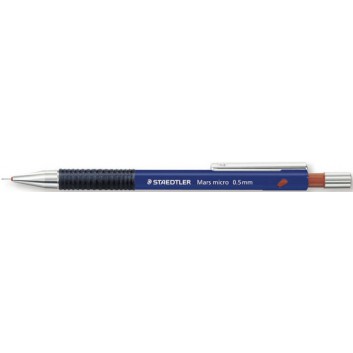  STAEDTLER Mars© micro	 Druckbleistift; 0,5 mm; HB; blau-braun; Softgrip; mit abgedecktem Radierer; mit Metallclip 