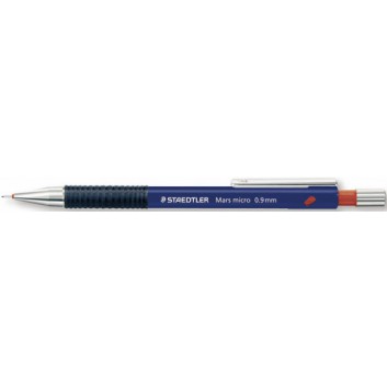  STAEDTLER Mars© micro	 Druckbleistift; 0,9 mm; HB; blau-orange; Softgrip; mit abgedecktem Radierer; mit Metallclip 