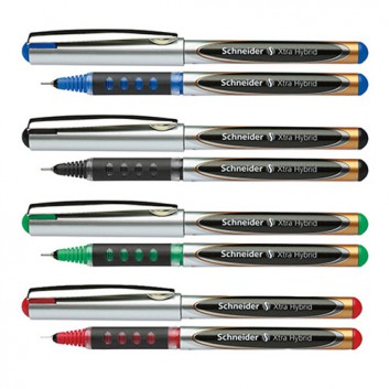  Schneider Xtra Hybrid Tintenroller; 4 Farben; 0,5 mm; innovative Liquid-Ink-Technologie; Einwegstift, Mine nicht auswechselbar 