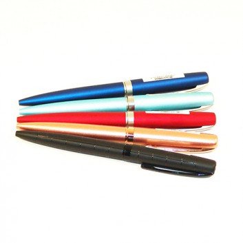  Online Kugelschreiber Ballpen Eleganza; uni; schwarz / blau / rot / türkis / rose; schwarz; Metallclip; Drehmechanik, Metall; Metallclip silber 