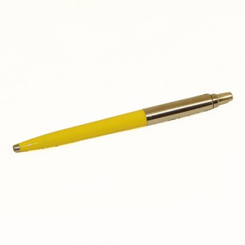  Parker K60 t-ball Jotter Druckkugelschreiber; gelb; blau; M; gelber Plastikschaft und Edelstahl; Edelstahlkappe mit Edelstahlclip; Großraummine 