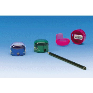  KUM Dosenspitzer mit Deckel, flach; 3 Metallicfarben sortiert; flach; Kunststoff,  Metallmesser; 43 x 32 mm (B x H) 