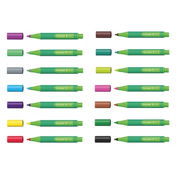  Schneider Link-It Fasermaler; verschiedene Farben; 1,0 mm; Einwegstift, Mine nicht auswechselbar; Tintenfeinschreiber mit Kappe 