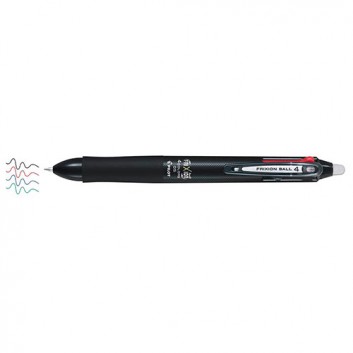  PILOT Frixion Ball 4 Colors 05 radierbar; 4-Farb-Stift: blau+schwarz+rot+grün; 0,3 mm; mit Gummitip durch Reibung radierbar 