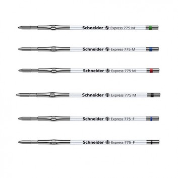  Schneider Express 775 Premium-Standardmine; verschiedene Farben; F (fein) oder M (mittel); dokumentenecht; Standard-Kugelschreibermine 