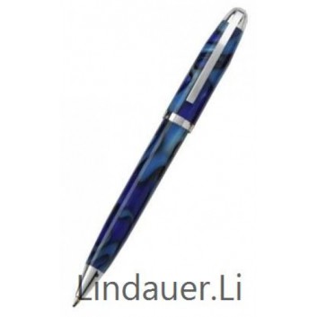  Elegance Mini Drehkugelschreiber; wellenförmig gemustert; blau-wellenförmig gemustert; schwarz; Metallclip; Acryl/Metall; Metallclip 
