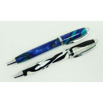  Elegance Mini Drehkugelschreiber; verschiedene Designs; verschiedene Farben; schwarz; Metallclip; Acryl/Metall; Metallclip 