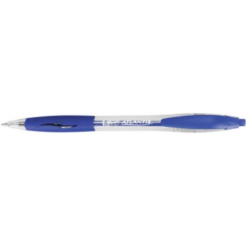  BIC Atlantis Druckkugelschreiber; transparent-blau; blau; 1,0mm; gummierter Griff; Plastikclip; Standardmine 