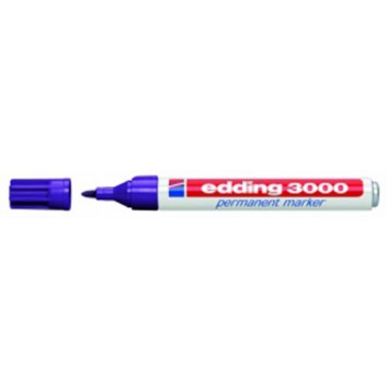  edding 3000 Permanentmarker; violett; ca. 1,5-3 mm; Rundspitze, austauschbar; wasserfest, lichtbeständig, nachfüllbar; Permanentmarker 