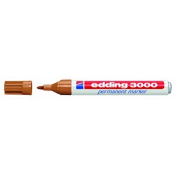  edding 3000 Permanentmarker; ocker; ca. 1,5-3 mm; Rundspitze, austauschbar; wasserfest, lichtbeständig, nachfüllbar; Permanentmarker 