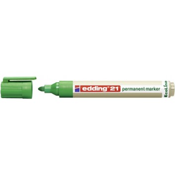  edding 21 EcoLine Permanentmarker; grün; ca. 1,5 - 3 mm; Rundspitze, austauschbar; nachfüllbar, 90% aus recy. Material; Permanentmarker 