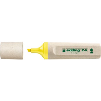  edding 24 EcoLine Leuchtmarker; gelb; ca. 2-5 mm; Keilspitze; Inkjet geeignet, Filterfasern aus recy.; Textmarker, Leuchtmarker, Highlighter 