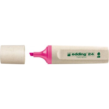  edding 24 EcoLine Leuchtmarker; pink; ca. 2-5 mm; Keilspitze; Inkjet geeignet, Filterfasern aus recy.; Textmarker, Leuchtmarker, Highlighter 