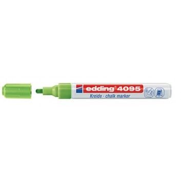  edding 4095 Kreidemarker dünn; hellgrün; 2-3 mm; Rundspitze; feucht abwischbar; Flüssigkreidemarker, Chalkpen; Schaft weiß, aus Aluminium 