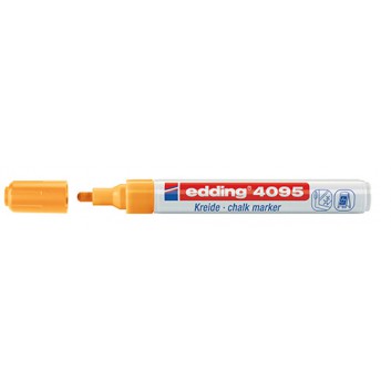  edding 4095 Kreidemarker dünn; neonorange; 2-3 mm; Rundspitze; feucht abwischbar; Flüssigkreidemarker, Chalkpen; Schaft weiß, aus Aluminium 