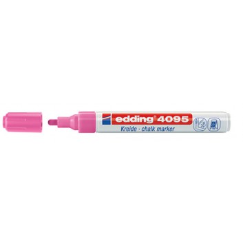  edding 4095 Kreidemarker dünn; neonrosa; 2-3 mm; Rundspitze; feucht abwischbar; Flüssigkreidemarker, Chalkpen; Schaft weiß, aus Aluminium 