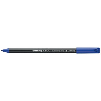  edding 1200 colour pen Faserschreiber; blau; 003; ca. 1 mm; Einwegstift, Mine nicht auswechselbar; Fasermaler mit Kappe; schwarzer Kunststoffschaft 