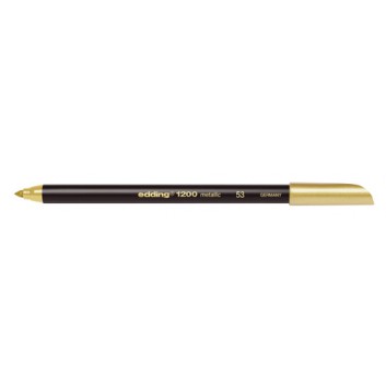  edding 1200 metallic pen Faserschreiber; gold; 053; 1 - 3 mm; Einwegstift, Mine nicht auswechselbar; Fasermaler mit Kappe 