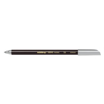  edding 1200 metallic pen Faserschreiber; silber; 054; 1 - 3 mm; Einwegstift, Mine nicht auswechselbar; Fasermaler mit Kappe 