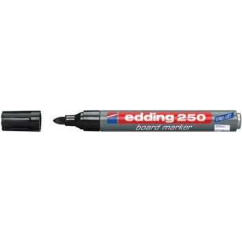  edding 250 Whiteboardmarker; schwarz; ca. 1,5-3 mm; Rundspitze, austauschbar; trocken abwischbar, nachfüllbar #643225; Whiteboardmarker 