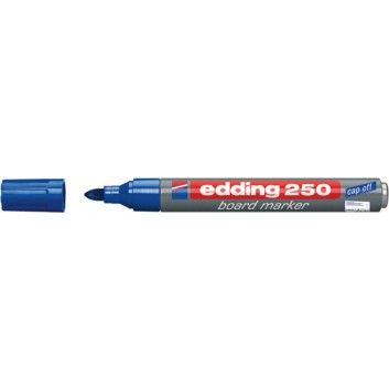  edding 250 Whiteboardmarker; blau; ca. 1,5-3 mm; Rundspitze, austauschbar; trocken abwischbar, nachfüllbar #643225; Whiteboardmarker 