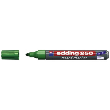  edding 250 Whiteboardmarker; grün; ca. 1,5-3 mm; Rundspitze, austauschbar; trocken abwischbar, nachfüllbar #643225; Whiteboardmarker 