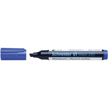  Schneider Maxx 293 Board-/Flipchartmarker; blau; ca. 2 + 5 mm; Keilspitze; Kombimarker, trocken abwischbar; Whiteboardmarker und Flipchartmarker 