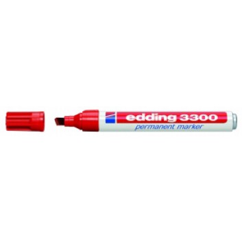  edding 3300 Permanentmarker; rot; ca. 1-5 mm; Keilspitze, austauschbar; wasserfest, lichtbeständig, nachfüllbar; Permanentmarker 
