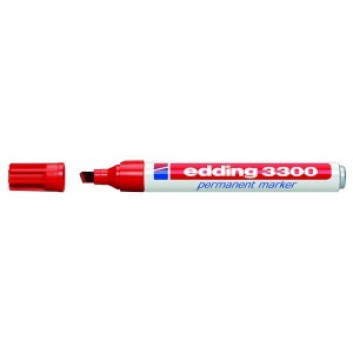  edding 3300 Permanentmarker; rot; ca. 1-5 mm; Keilspitze, austauschbar; wasserfest, lichtbeständig, nachfüllbar; Permanentmarker 