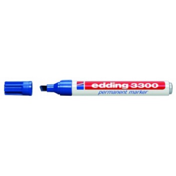  edding 3300 Permanentmarker; blau; ca. 1-5 mm; Keilspitze, austauschbar; wasserfest, lichtbeständig, nachfüllbar; Permanentmarker 