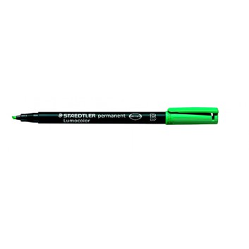  STAEDTLER Lumocolor Folienstift permanent; grün; B = breit, ca. 1,0 - 2,5 mm; Keilspitze; wisch- und wasserfest, schnelltrockend 