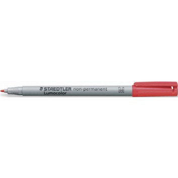  STAEDTLER Lumocolor Folienstift non-permanent; rot; M = mittel, ca. 1,0 mm; Rundspitze; wasserlöslich,feucht abwischbar v.Folien 