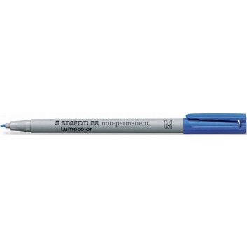  STAEDTLER Lumocolor Folienstift non-permanent; blau; M = mittel, ca. 1,0 mm; Rundspitze; wasserlöslich,feucht abwischbar v.Folien 