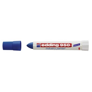  edding 950 industry painter; blau; ca. 1 mm; Rundspitze mit Drehmechanik; wisch- und wasserfest nach dem Trocknen; Spezialmarker, Pastenmarker 