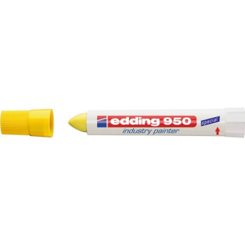  edding 950 industry painter; gelb; ca. 1 mm; Rundspitze mit Drehmechanik; wisch- und wasserfest nach dem Trocknen; Spezialmarker, Pastenmarker 