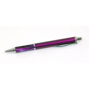  Druckkugelschreiber; marmoriertes Unterteil; violet; schwarz; Druckkugelschreiber; Metallclip silber; Großraummine Typ G2 = Parkersystem 