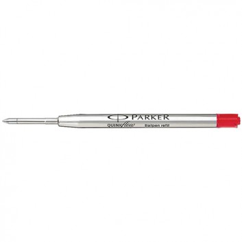  Parker Quink Großraummine; rot; M (mittel); dokumentenecht, Metall; Großraum-Kugelschreibermine Parker Quink; Länge: 101 mm 